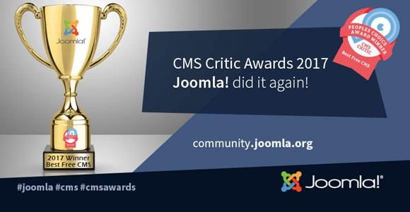 Joomla élu meilleur CMS gratuit 2017