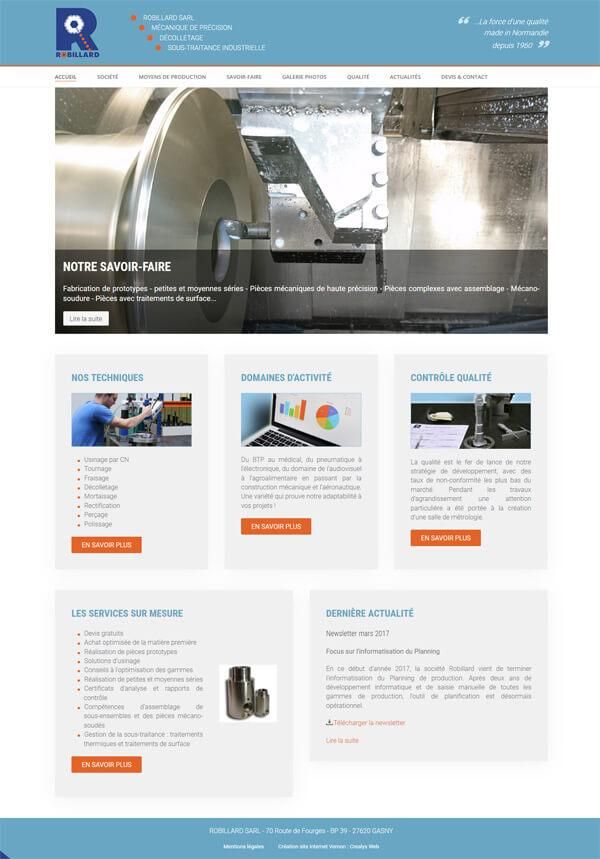 site internet industriel - Robillard