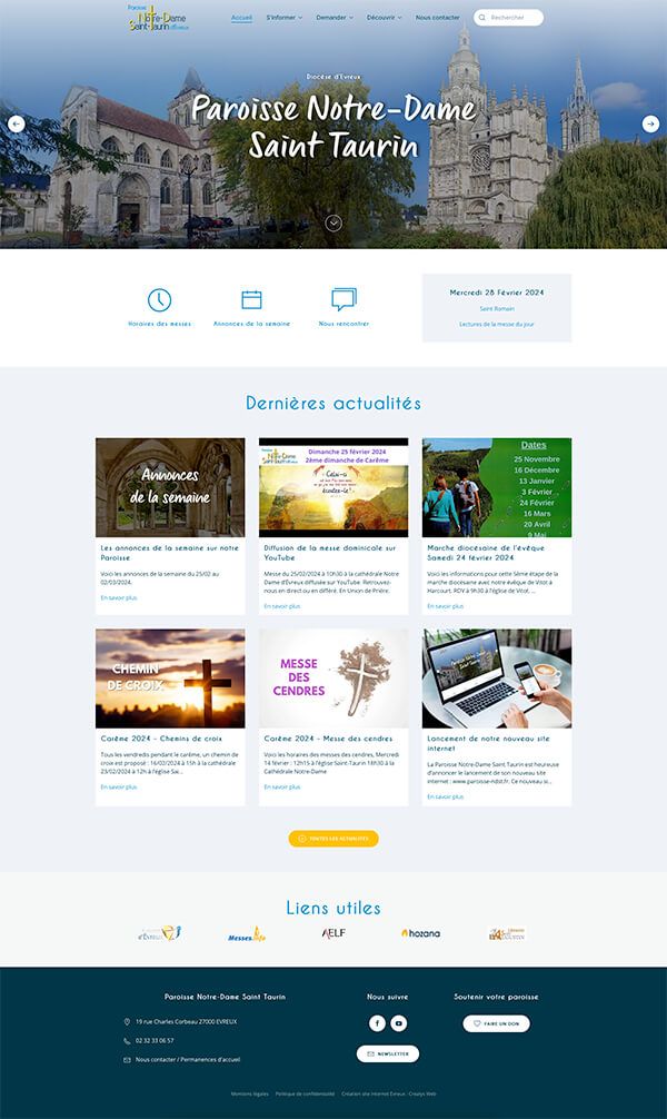 site internet Paroisse Notre Dame Saint Taurin à Evreux