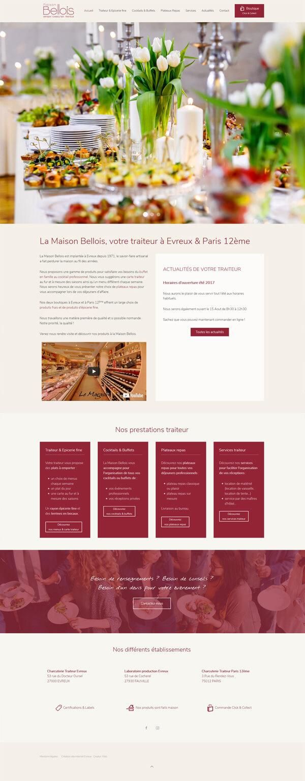 site vitrine et e-commerce Bellois Traiteur