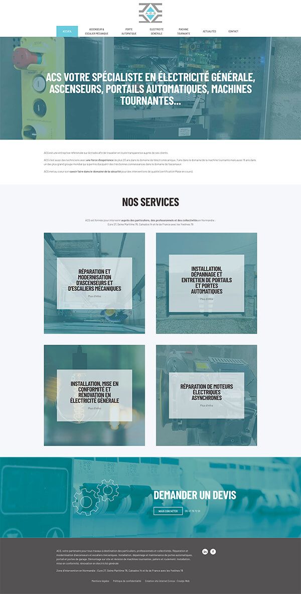 site internet artisan électricien - ACS