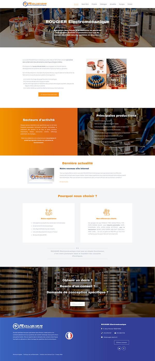 site internet industriel - Rougier Electromécanique