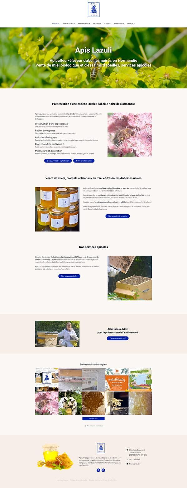 site internet agricole - Apicultrice éleveur d'abeilles noires - Apis Lazuli