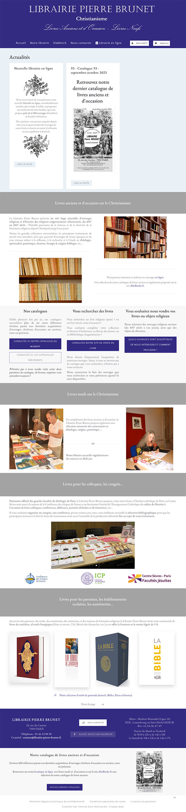 site web commerce librairie pierre brunet paris