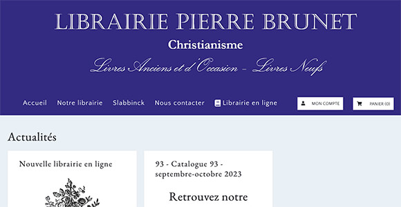 site ecommerce librairie Pierre Brunet
