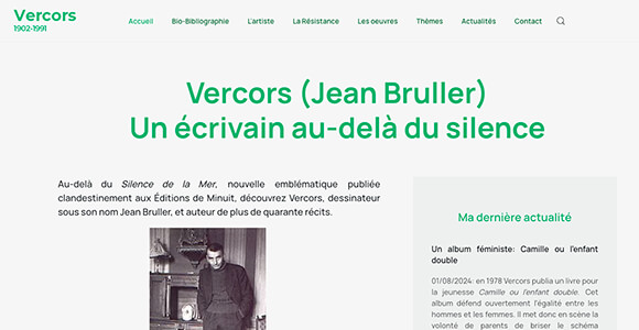 site vitrine et blog personnel de Nathalie Gibert sur Jean Bruller "Vercors écrivain"