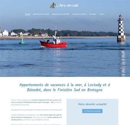 création site internet location vacances L'Arc-en-ciel à Loctudy et Bénodet : Tourisme - Hôtellerie/Gîte