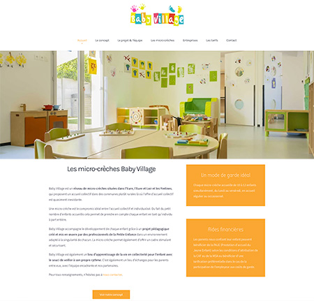 création site internet micro crèches Baby Village à Vernon : Social - Garde d'enfants